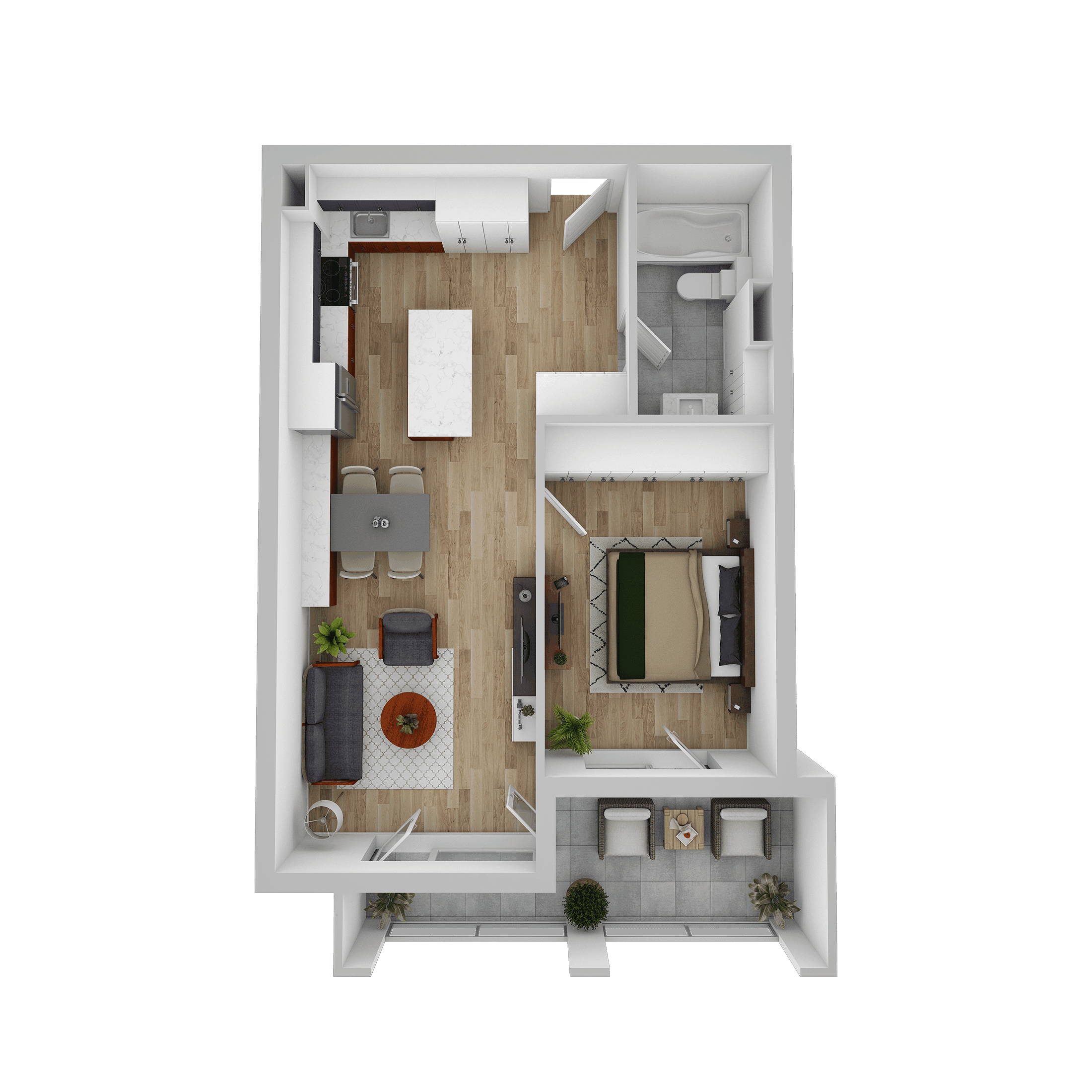 Plan apartament D 202