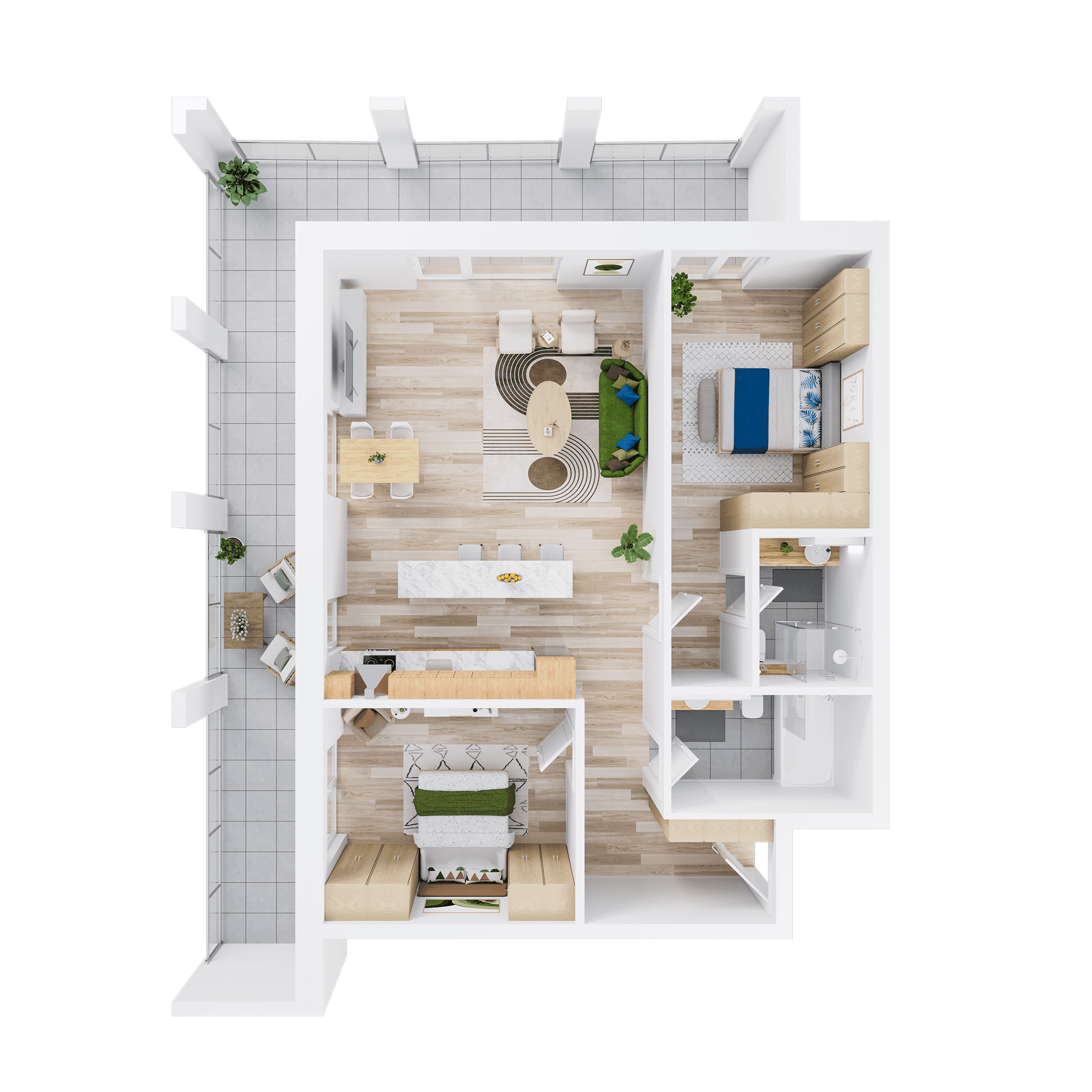 Plan apartament A 203