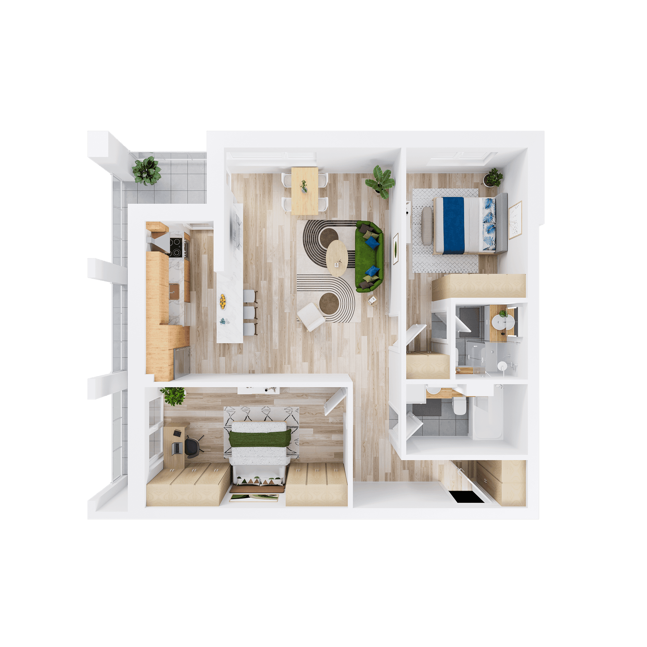 Plan apartament D 204