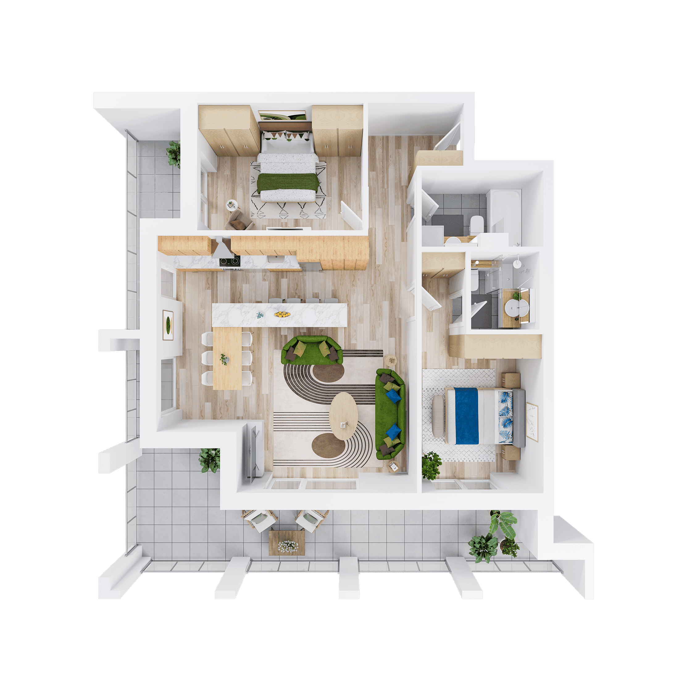 Plan apartament D 203